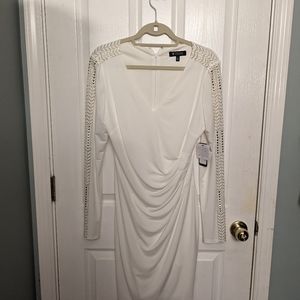 Ivory & Gold Wrap Dress by GUESS